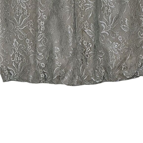 Loft Silver Metallic Bubble Hem Mini Cocktail Skirt | Size 6 - Picture 2 of 5